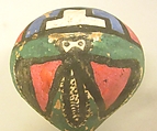 Rattle, Gourd, wood, pebbles or pellets, cloth, paint., Native American (Zuni)
